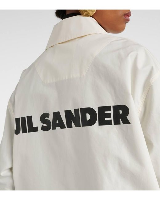 Chaqueta bluson de algodon con logo Jil Sander de color White