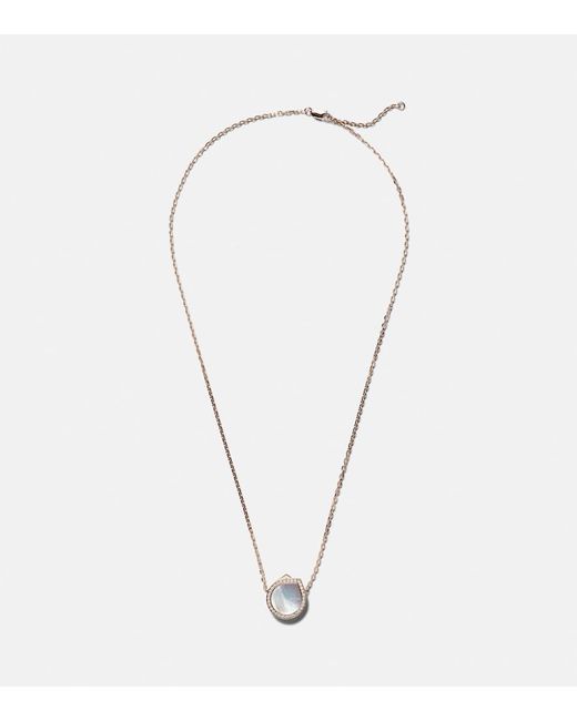 Repossi Metallic Antifer 18Kt Rose Necklace With Mother Of Pearl And Diamonds