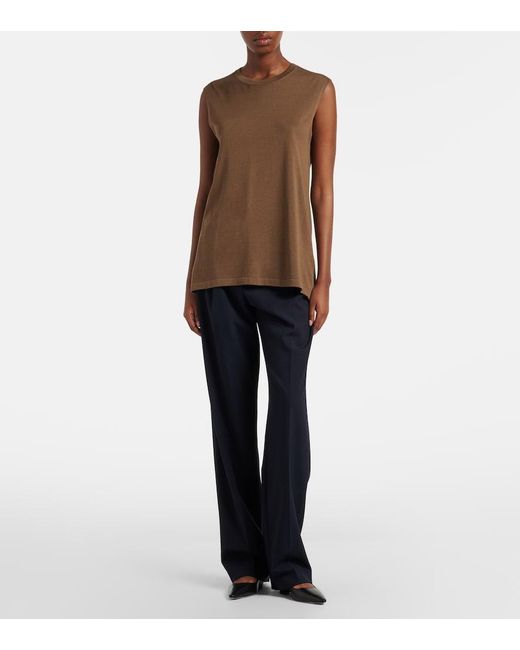 The Row Brown Omima Silk Top