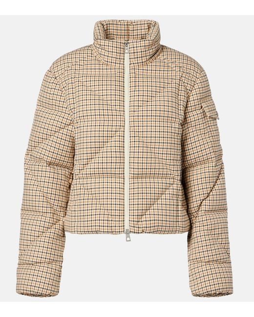 Moncler Natural Keros Checked Quilted Down Jacket