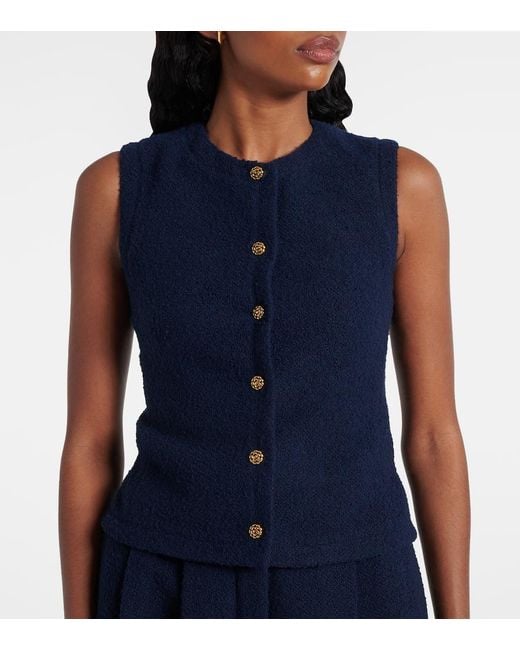 Loro Piana Blue Cashmere And Wool-Blend Vest