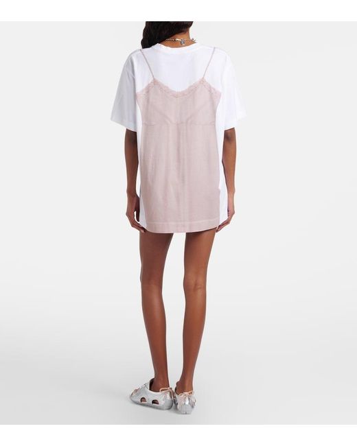 Simone Rocha White Trompe L'Oil Cotton Jersey T-Shirt