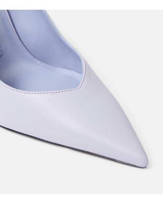 The Attico Blue Cheope 105 Leather Slingback Pumps