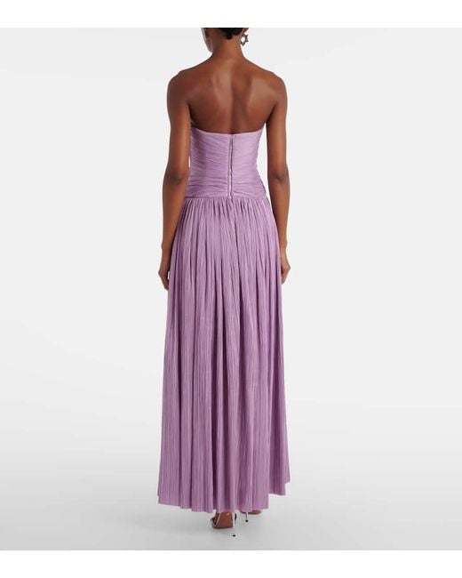 Abito Lungo Aubriella Con Ruches di Jonathan Simkhai in Purple