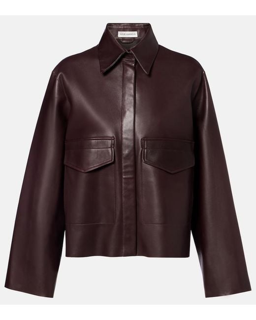 Nour Hammour Brown Darcy Leather Jacket