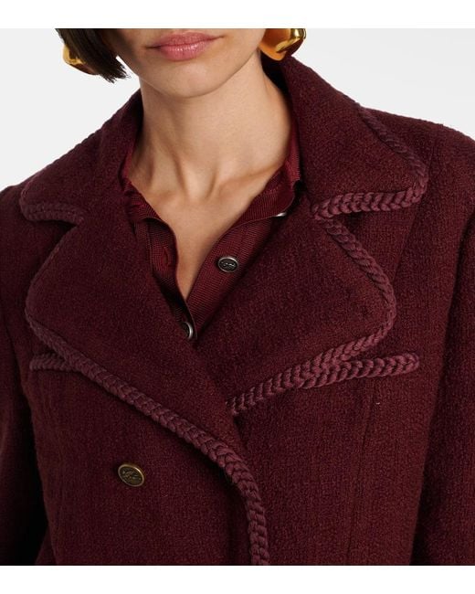 Etro Purple Double-Breasted Wool And Mohair Jacket