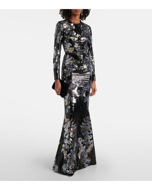 Elie Saab Black Robe Mit Pailletten
