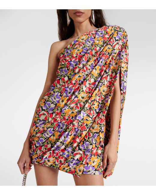 Robe asymetrique a fleurs Stella McCartney en coloris Multicolor