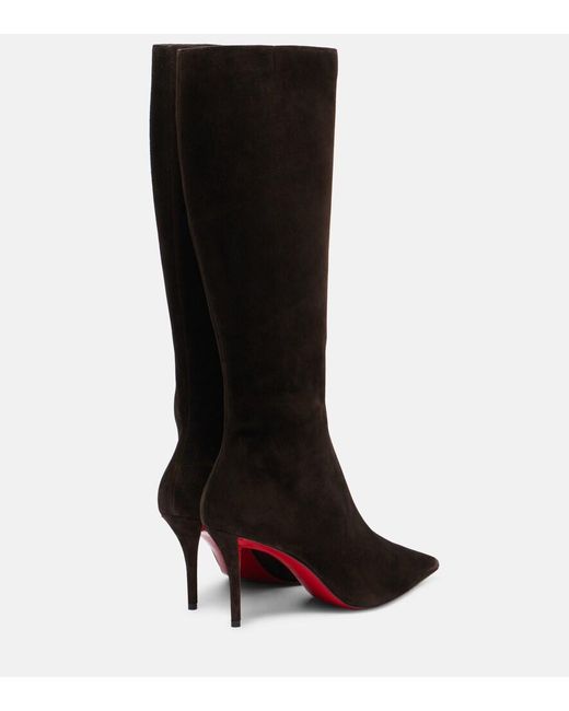 Christian Louboutin Black Suede Knee-High Boots