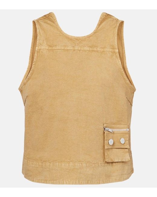 Ganni Natural Cotton-Blend Top