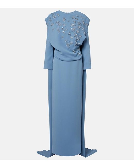 Marmar Halim Blue Embellished Gown