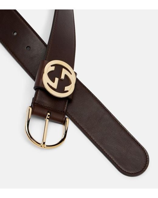 Gucci Black Interlocking G Leather Belt