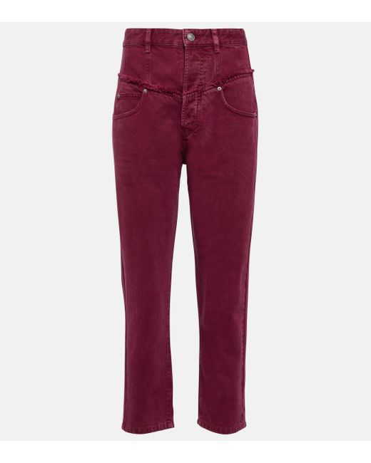 Isabel Marant Red High-rise Straight Jeans