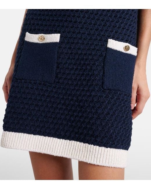 Gucci Blue Knitted Cotton-Blend Minidress