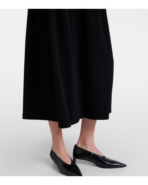 Vince Black Knitted High-Rise Midi Skirt
