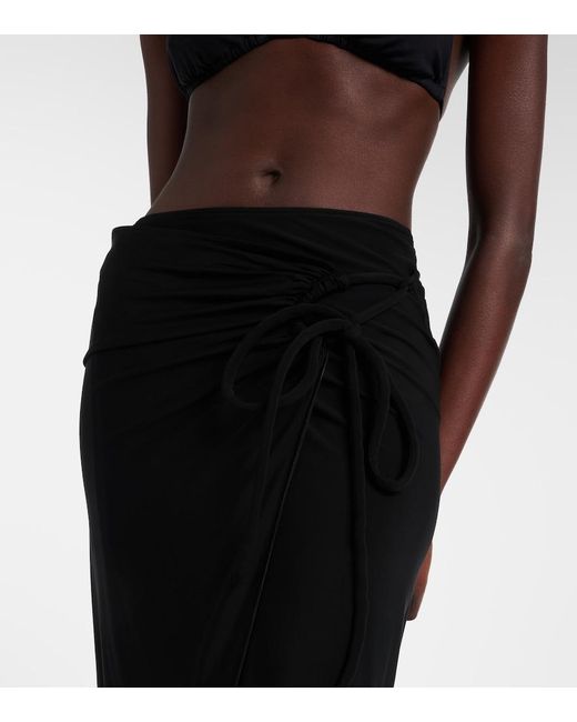 Max Mara Black Jersey Wrap Skirt