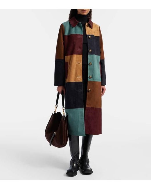 Rixo Multicolor Mantel Aus Veloursleder