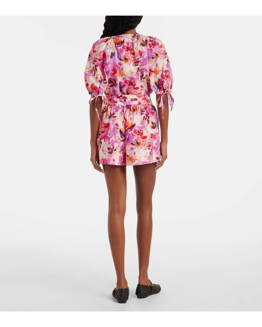 Short Rowan En Coton A Fleurs Ulla Johnson en coloris Pink