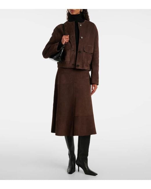 Yves Salomon Brown Suede Jacket