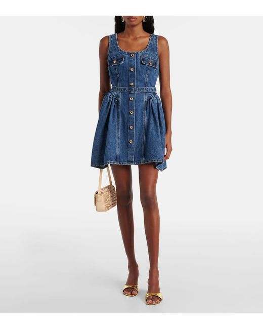 Self-Portrait Blue Belted Denim Minidress