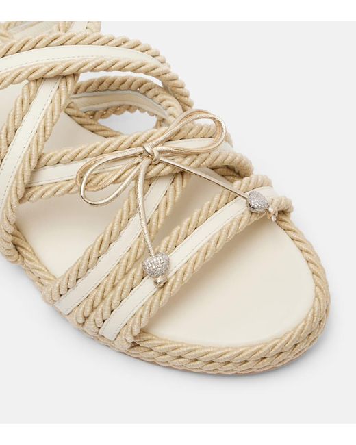 Mach & Mach Metallic Verzierte Espadrille-Sandalen Mit Leder
