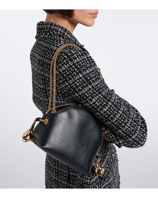 Erdem Black Flora Leather Top-Handle Bag