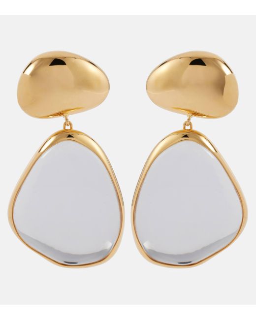 Alaïa White Specchio Drop Earrings