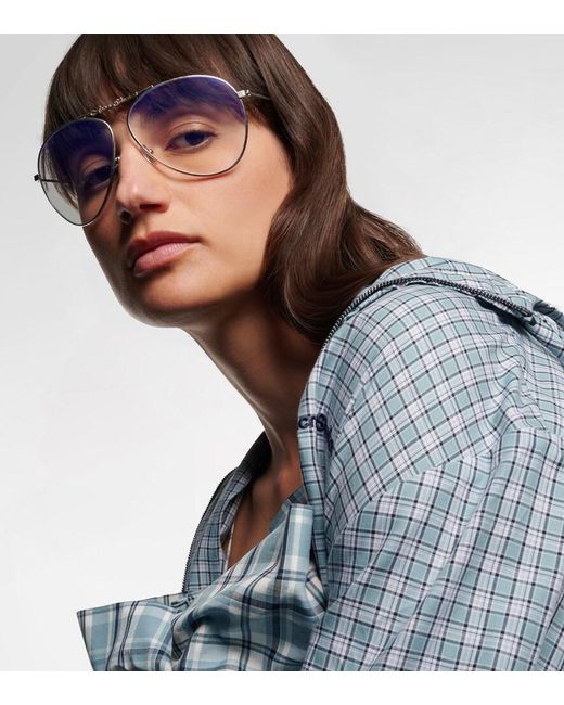 Acne Metallic Logo Aviator Glasses