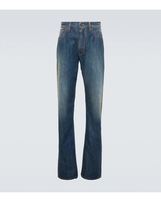Maison Margiela Mid-Rise Straight Jeans in Blue für Herren