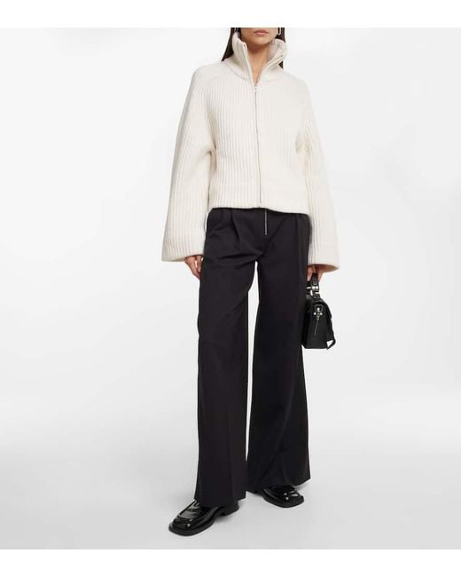 Pantalones Anchos En Mezcla De Lana Proenza Schouler de color Black