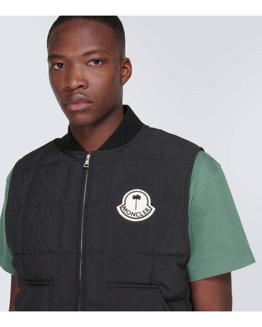 X Palm Angels - Piumino Pinwheel senza maniche di Moncler Genius in Black da Uomo