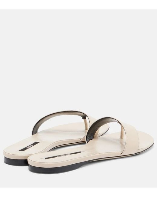 Christen Natural Helix Leather Thong Sandals