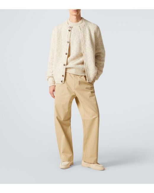 Loro Piana Natural Ash Wool, Cashmere, Linen, And Silk Sweater for men