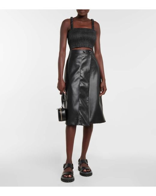 Label Crop Top De Piel Sintetica Proenza Schouler de color Black