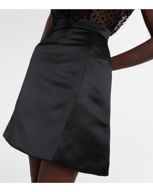 Minifalda Duchess de saten de linea A Nina Ricci de color Black