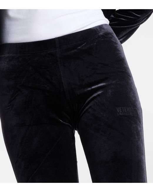 Vetements Black Velvet Flared Pants