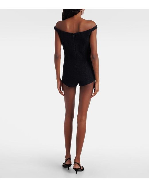 Self-Portrait Black Off-Shoulder Romper