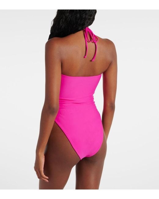 SAME Pink Verzierter Badeanzug