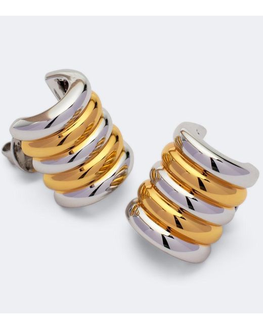 DEHANCHE White Hollyhock Hoop Earrings