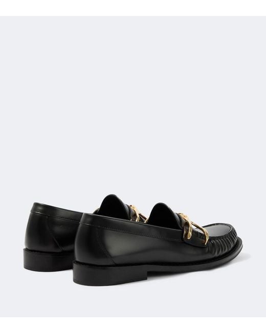McQueen Black Wishbone Leather Loafers for men