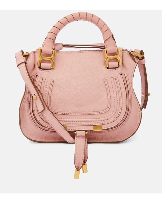 Chloé Marcie Small Leather Tote Bag in Pink Lyst