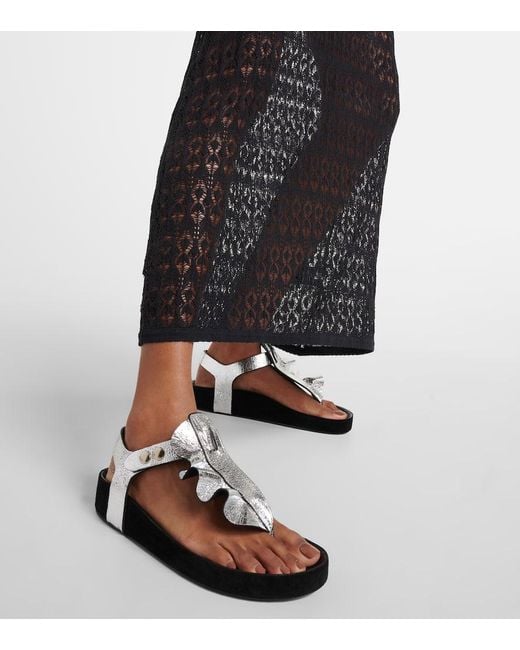 Sandalias Isela de piel metalizada Isabel Marant de color Black