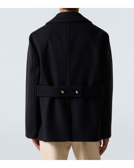 Valentino Black Double-Breasted Virgin Wool Jacket for men
