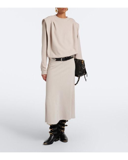 Isabel Marant Natural Solkia Cotton Jersey Maxi Skirt