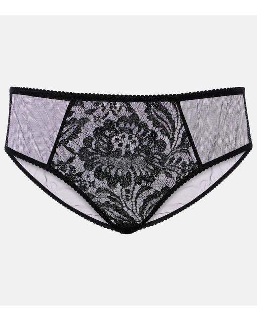 Dolce & Gabbana White High-Rise Lace And Tulle Briefs