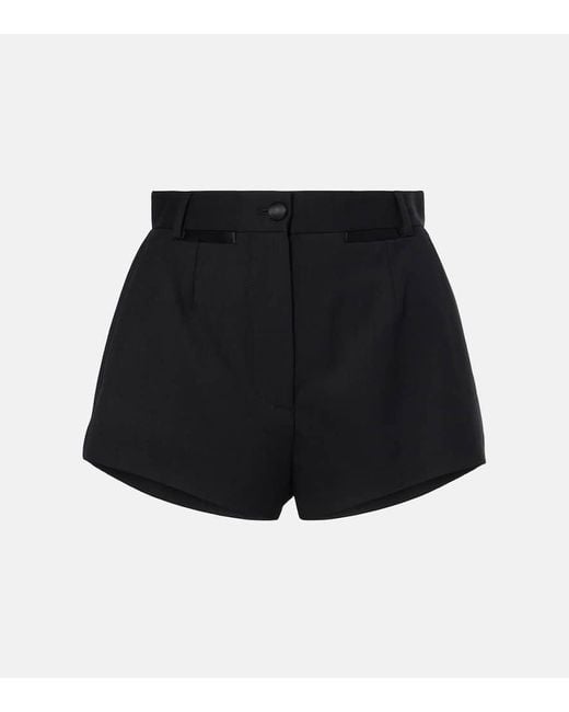 Dolce Gabbana Women's Black High-Rise Wool And Silk Shorts