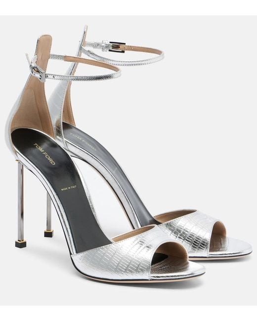Tom Ford Spire Metallic Leather Sandals