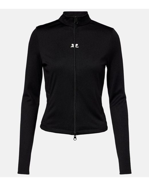 Courreges Black Interlock Jersey Track Jacket