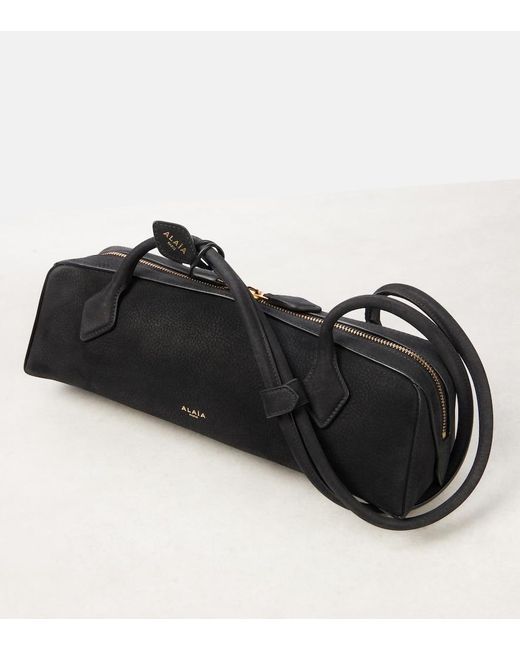 Alaïa Black Le Teckel Medium Suede Shoulder Bag