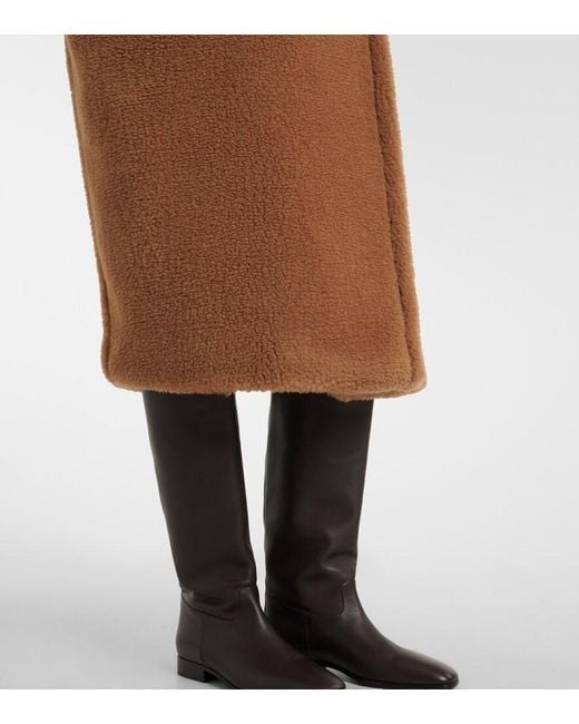 Max Mara Brown Wool And Silk Teddy Coat